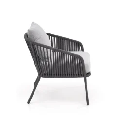 Zestaw ogrodowy ROCCA ciemnoszary - sofa + 2 x fotel + ława