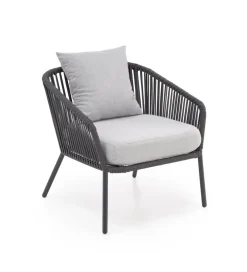Zestaw ogrodowy ROCCA ciemnoszary - sofa + 2 x fotel + ława