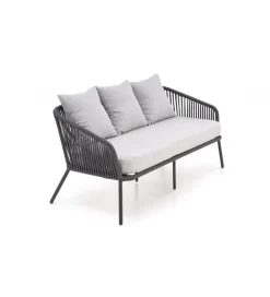Zestaw ogrodowy ROCCA ciemnoszary - sofa + 2 x fotel + ława