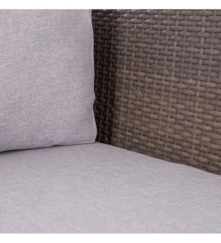 Zestaw ogrodowy TUSERMA 248 cm narożnik 75 cm stolik rattan taupe