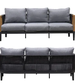 Zestaw ogrodowy TWOSOULME SOFA 198 cm dwa fotele 74 cm i stolik kawowy 128 cm