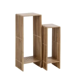 Zestaw 2 regałów BELLAMONTE drewno teak 86 cm 68 cm