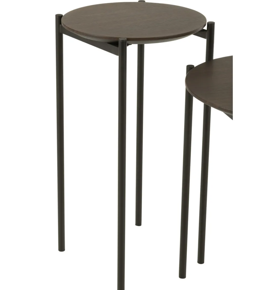 Zestaw 2 stolików bocznych DOMERESU 43 cm i 33 cm ciemno brązowy