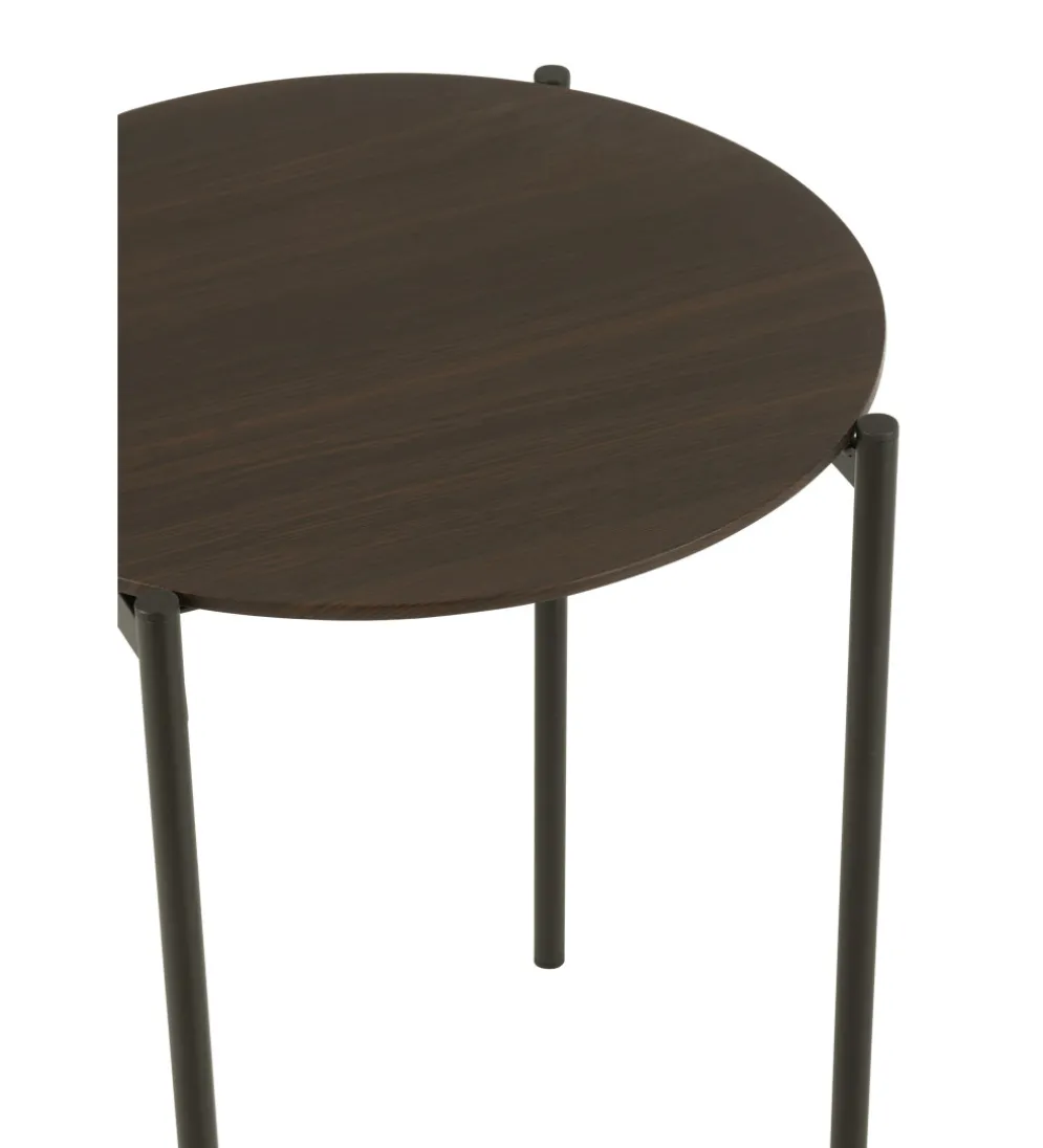 Zestaw 2 stolików bocznych DOMERESU 43 cm i 33 cm ciemno brązowy