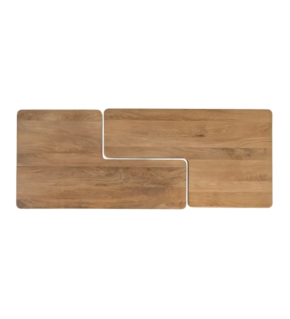 Zestaw 2 stolików kawowych ASANA 120 cm drewno mango