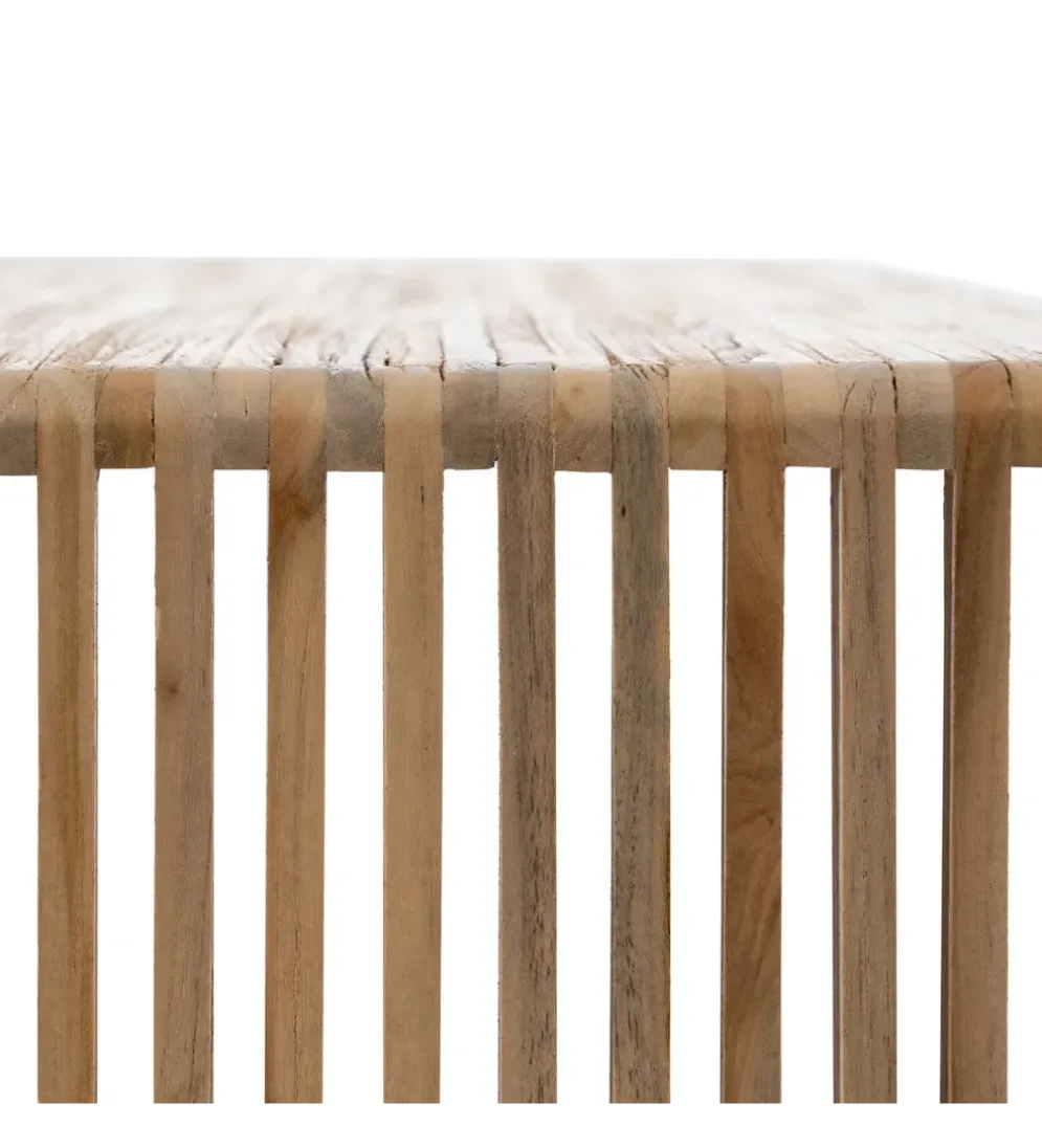 Zestaw 2 stolików kawowych BELLAMONTE 85 cm 75 cm drewno teak
