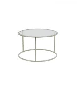 Zestaw 2 stolików kawowych DUARTE 65 cm 75 cm szklane niklowane