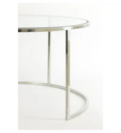 Zestaw 2 stolików kawowych DUARTE 65 cm 75 cm szklane niklowane