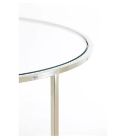 Zestaw 2 stolików kawowych DUARTE 65 cm 75 cm szklane niklowane
