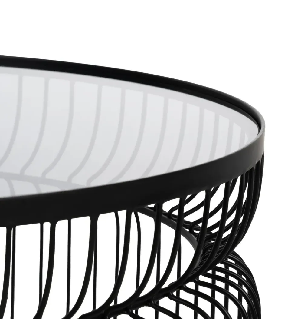 Zestaw 2 stolików kawowych FUKAO 65 cm 53 cm czarne