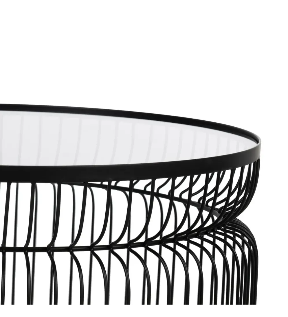 Zestaw 2 stolików kawowych FUKAO 65 cm 53 cm czarne