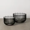 Zestaw 2 stolików kawowych GECMY 68 cm 55 cm czarne