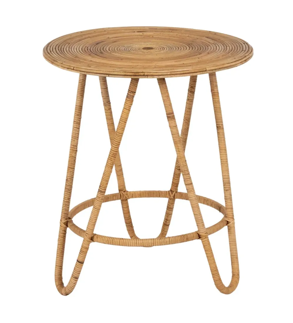 Zestaw 2 stolików kawowych MEGORY 60 cm 39 cm ratan