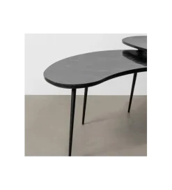 Zestaw 2 stolików kawowych NOVAJ 87 i 83 cm czarne