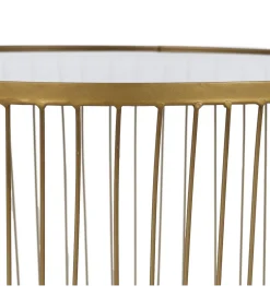 Zestaw 2 stolików kawowych RAG 50 cm 42 cm złote