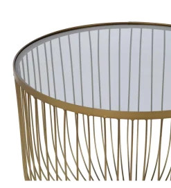 Zestaw 2 stolików kawowych RAG 50 cm 42 cm złote