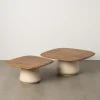 Zestaw 2 stolików kawowych RAGER 90 cm 70 cm drewno mango
