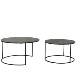Zestaw 2 stolików kawowych RENGO 61 cm 76 cm antyczny brąz