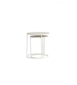 Zestaw 2 stolików kawowych SADAR 50 cm 52 cm białe
