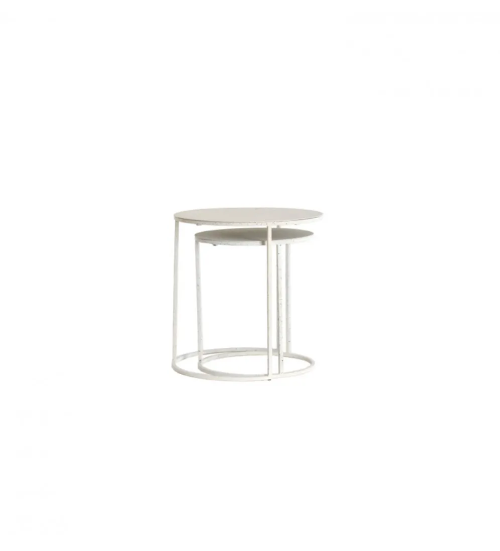 Zestaw 2 stolików kawowych SADAR 50 cm 52 cm białe