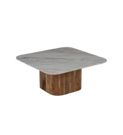 Zestaw 2 stolików kawowych UGUP 100 cm i 80 cm marmur