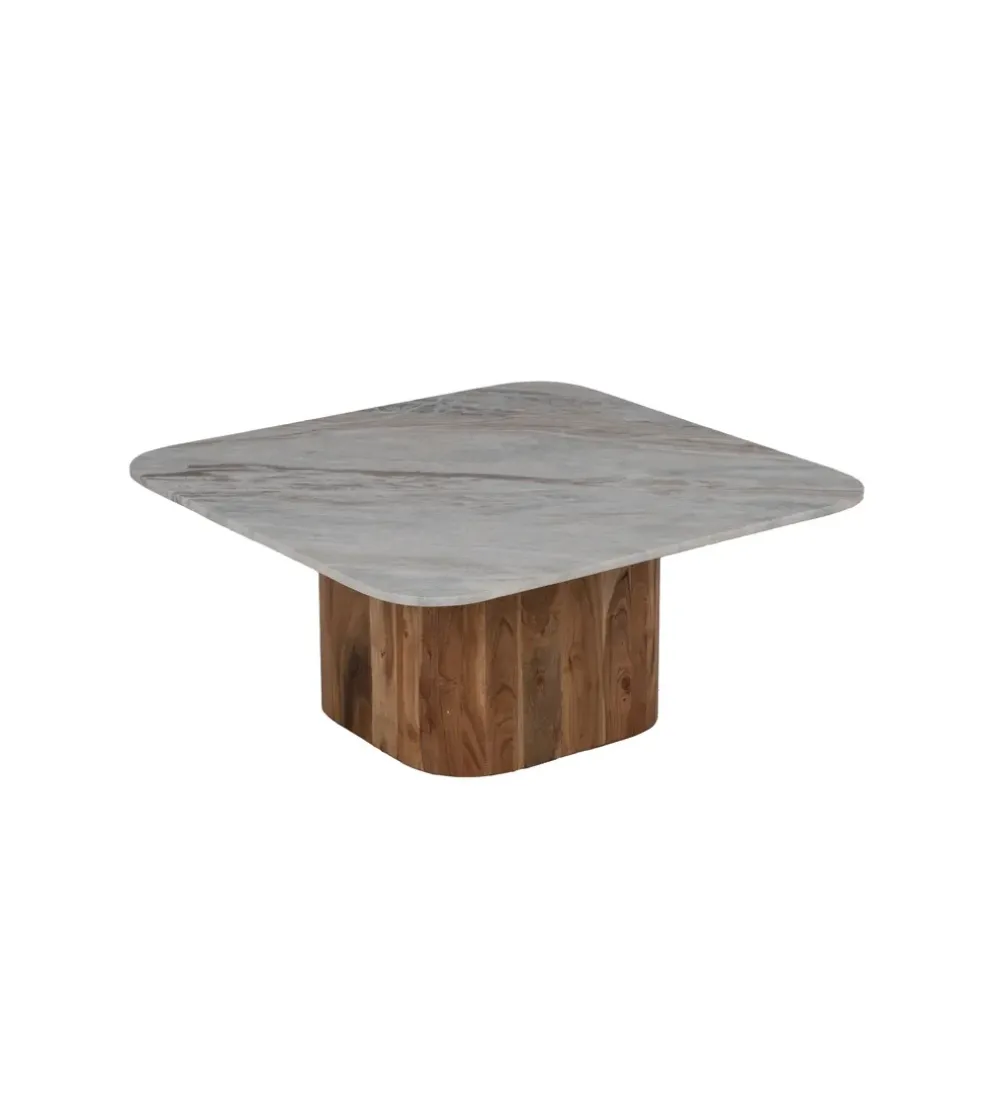 Zestaw 2 stolików kawowych UGUP 100 cm i 80 cm marmur