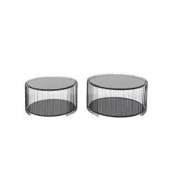 Zestaw 2 stolików kawowych WIRE 69 cm 59 cm czarne
