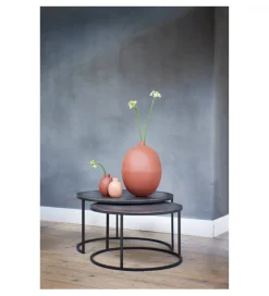 Zestaw 2 stolików TALCA 75 cm 67 cm brąz