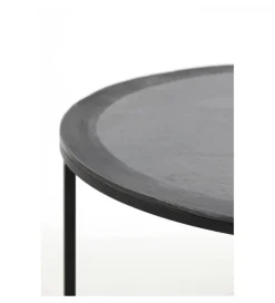 Zestaw 2 stolików TALCA 75 cm 67 cm czarny