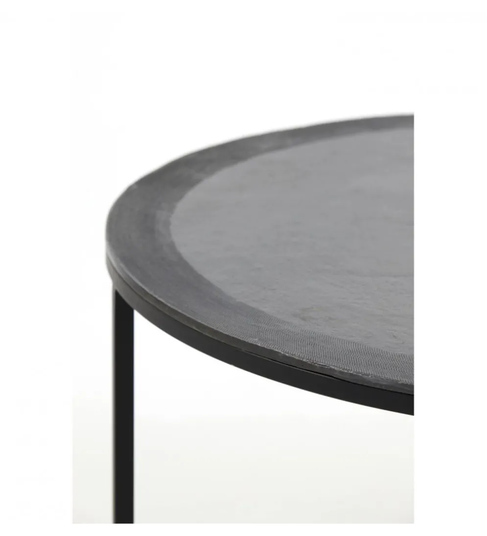 Zestaw 2 stolików TALCA 75 cm 67 cm czarny