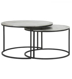 Zestaw 2 stolików TALCA 75 cm 67 cm nikiel