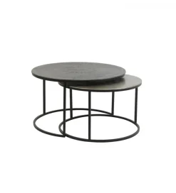 Zestaw 2 stolików TALCA 75 cm 67 cm srebrne