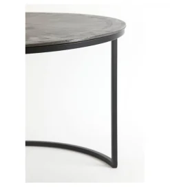 Zestaw 2 stolików TALCA 75 cm 67 cm srebrne