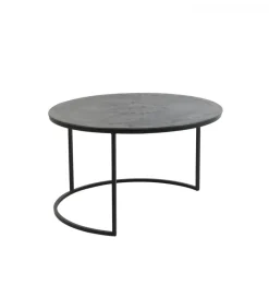 Zestaw 2 stolików TALCA 75 cm 67 cm srebrne